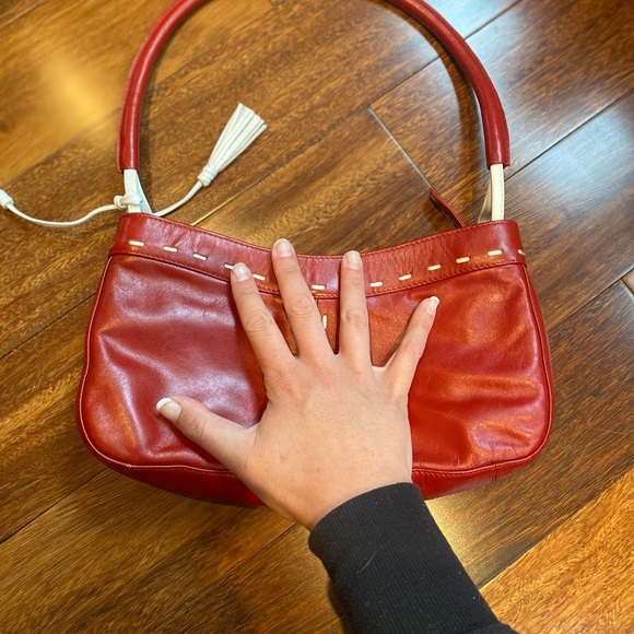 Red Derek Alexander leather shoulder purse - Picture 8 of 8